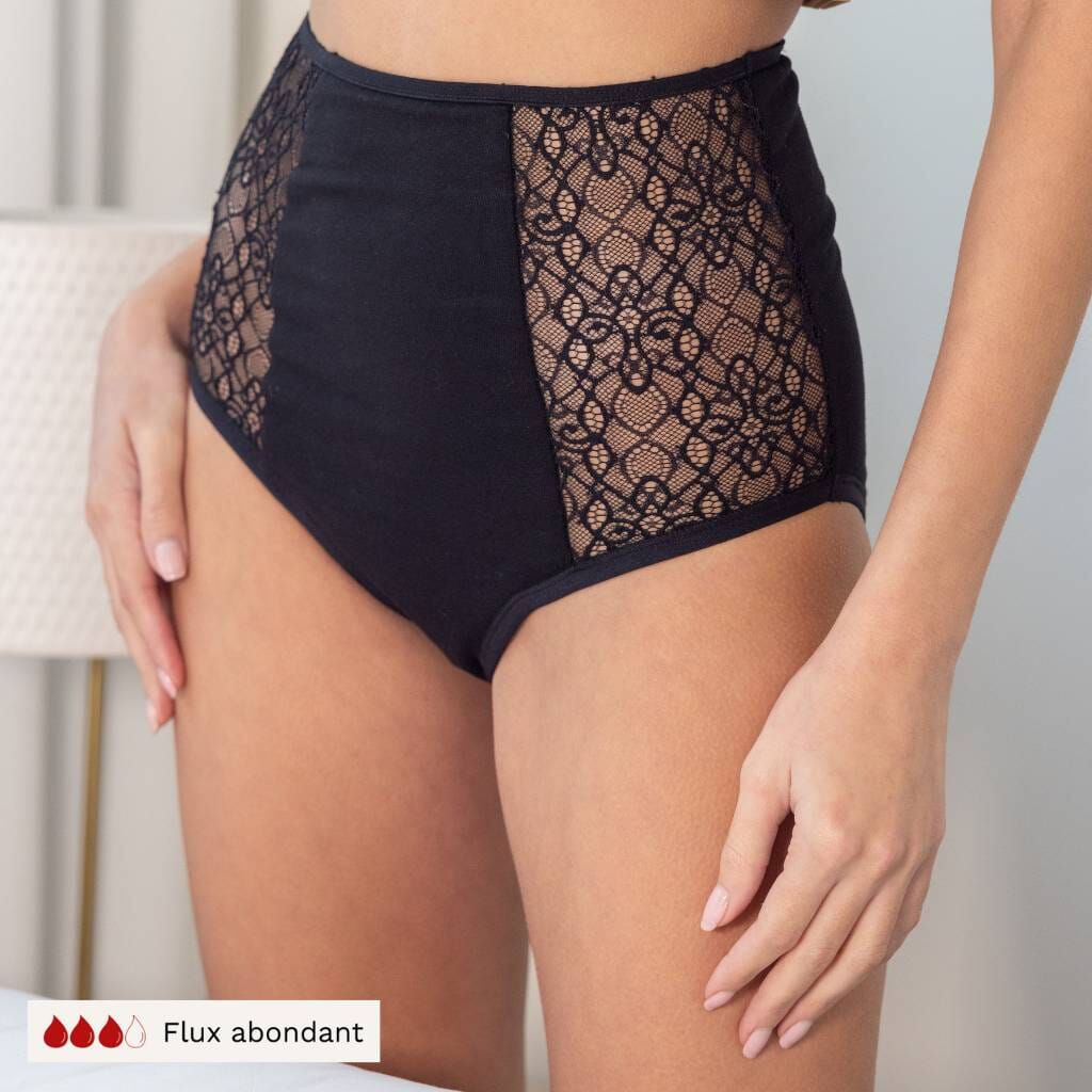 Culotte Menstruelle Taille Haute en Coton BIO